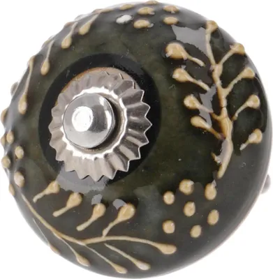 Produktbild von Keramik Möbelknopf, Möbelknauf Möbelgriff, Schranktürknöpfe, Möbelknöpfe, Schubladengriff - Modell 18, Grün, 4,5*4,5*8,5 cm, Möbelknöpfe