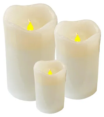 Productafbeelding van LED-kaarsen set van 3, met echt was en timer
