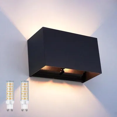 Image de Applique murale à LED, étanche IP65, 24 W, pour éclairage intérieur et extérieur, ampoule de rechange LED G9, faisceau lumineux réglable.