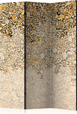 Produktbild von 3-teiliger Einseitiger Vlies Paravent - Art and butterflies 135x172 cm Muster g-C-0169-z-b