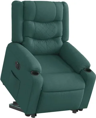 Image de Fauteuil inclinable électrique vert foncé tissu