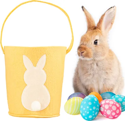 Produktbild von Osterkorb aus Filz Osterkörbchen Osternest aus Filz Filzkörbchen Ostern Ostertasche für Geschenke und Deko Orange