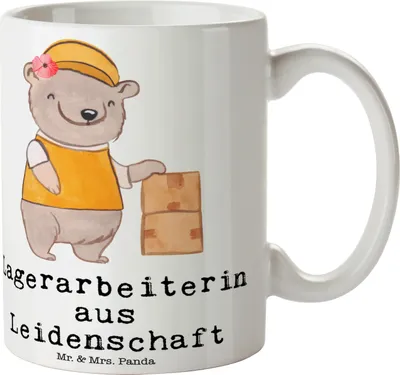 Produktbild von Mr. & Mrs. Panda Tasse Lagerarbeiterin Leidenschaft - Weiß - Geschenk, Spruch, Fachlageristin, Ausbildung, Teebecher, Pott, mit Motiv, kaffeebecher bedruckt, Kaffeetasse