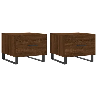 Zdjęcie produktu dla vidaXL Stoliki kawowe 2 szt. Brązowy dąb 50x50x40 cm Materiał drewnopochodny