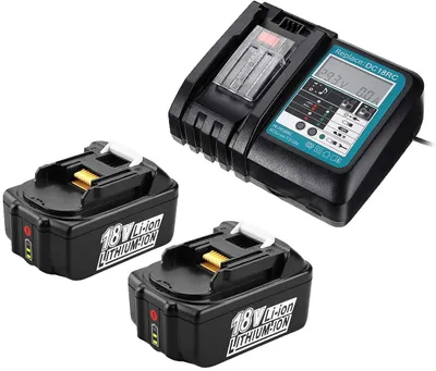 2x 18V 5,0Ah Akku + Ladegerät, kompatibel mit Makita BL1850B