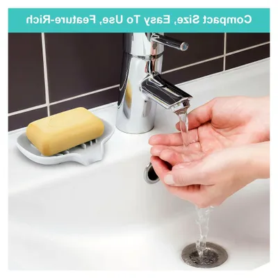 Produktbild von 2er Set Seifenhalter, Rutschfeste Seifenablage, Seifenschale aus Silikon mit Ablauf für Dusche, Badezimmer und Küche