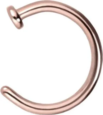 Produktbild von Nasenpiercing, Nasenstecker Titan Nasenring offen PLATTE RoséGold Innendurchmesser: 6mm + Stabstärke: 1mm