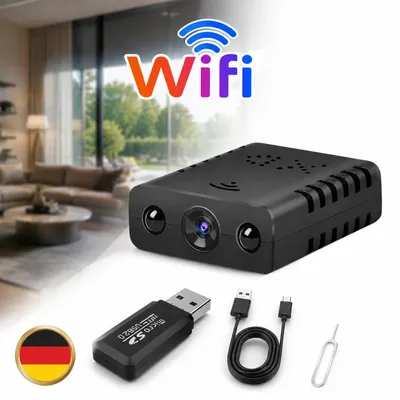 Productafbeelding van Mini IP-camera? 1080p Full HD? WLAN Wi-Fi camera? Nachtzichtfunctie?