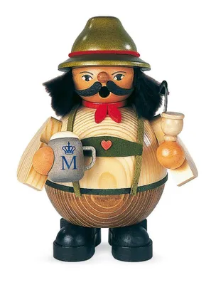 Obrázok produktu pre Fajčiaca figúrka fajčiar malý Bavorák na Oktoberfeste (ŠxV):12x14cm NOVINKA