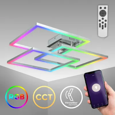 Immagine prodotto di B.K.Licht Plafoniera LED smart WiFi, App e telecomando, controllo vocale, dimmerabile, CCT luce calda, neutra, fredda, colorata RGB, iOS & Android