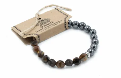 Produktbild von Armband aus geschnitztem Edelstein – Magnetisches Tigerauge