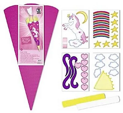Produktbild von URSUS Schultüten-Bastelset Easy Line ´Einhorn´, 6-eckig