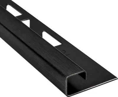 Produktbild von Quadrat Edelstahlschiene Fliesenprofil V2A 2,5m 10mm schwarz anthrazit gebürstet