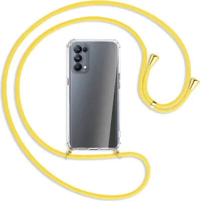 Produktbild von Handykette Backcover-Schutzhülle mit Band (Metall goldfarben) für Oppo Reno5 Pro 5G - gelb