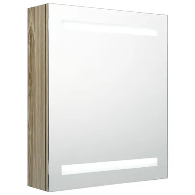 Produktbild von vidaXL LED-Bad-Spiegelschrank Eichen-Optik 50x14x60 cm