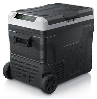 Obrázek produktu pro Chladicí box Brandson Kompressor, elektrický chladicí box, až – 20 °C, režim ECO, pro auto, kempování a domácnost 12/24 V 230 V, 46 l, 2 zóny, ECO, hlídání baterie, LED displej