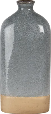 Zdjęcie produktu dla Clayre & Eef Wazon 14*7*31 cm Szary Ceramiczny Okrągły Wazon Dekoracyjny Doniczka Dekoracyjna