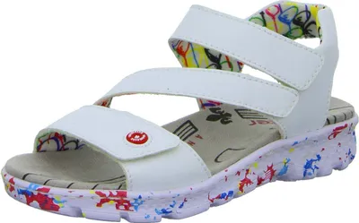 Produktbild von Rieker 67870-80 Damensandale, Synthetik, Weiss, Antistress-Fußbett - Damenschuhe Sandalette / Sling, Weiß