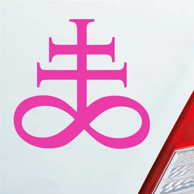 Produktbild von Auto Aufkleber Church of Satan Kirche Satans Zeichen 10x10 cm Pink Sticker Heckscheibenaufkleber