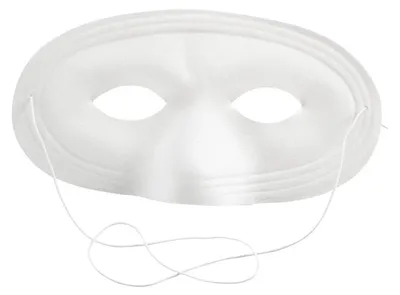 Image de demi-masque 10 x 17,5 cm en plastique blanc