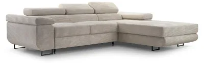 Produktbild von Masseno Ecksofa GIULIO mit Schlaffunktion L-Form, Sofa mit Bettkasten, Wohnzimmersofa, Couch, Soffa, Bettsofa, Couchgarnitur- Beige, POSO 100