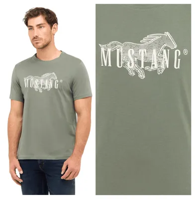 Produktbild von Mustang | Austin Grünes Baumwoll-T-Shirt für Herren, reguläre Passform, Größe L