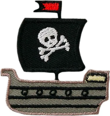 Produktbild von Mono Quick 04158 Piratenschiff Bügelbild, Patch, ca. 4,4 x 4,7 cm Schiff Pirat