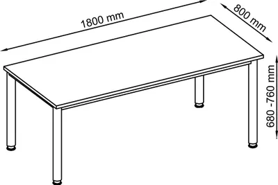 Immagine prodotto di Scrivania HS19, 180 x 80 cm