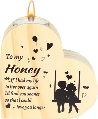 Immagine prodotto di Portacandele in legno a forma di cuore: regalo per San Valentino o per un anniversario
