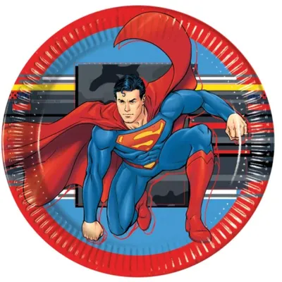Produktbild von "Superman Krypton" Partydeko Artikel Variante: 8 Teller | Ø23cm Papier