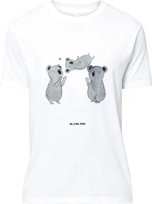 Produktbild von Mr. & Mrs. Panda Größe L T-Shirt Koalas Feiern - Weiß - Geschenk, Party, Geburtstag, Herz, Koala, Shirt, Tshirt, Happy Birthday, mit Spruch