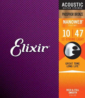 Obrázek produktu pro Elixir 16152 Nanoweb 12 10-47 Struny pro akustickou kytaru