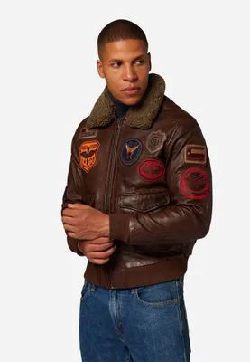 Produktbild von Mytik Patch Herren Lederjacke – Braun / 2XL