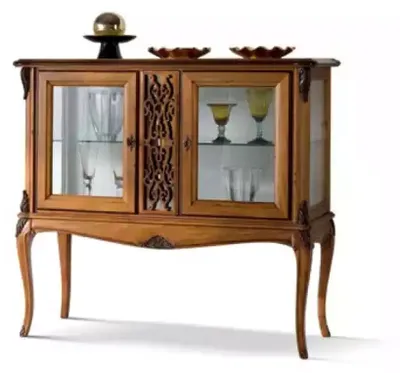 Produktbild von Vitrine Vitrinenschrank Wohnzimmer Klassisch Holz Schrank Glasschrank