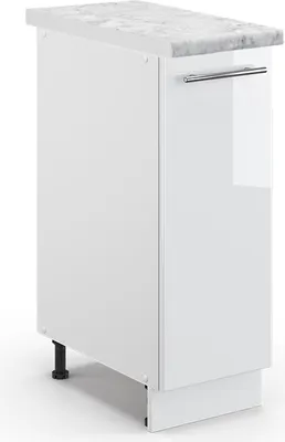 Produktbild von Apothekerschrank Vicco Fame-Line Weiß Hochglanz 30 cm , AP Marmor, Model 46122