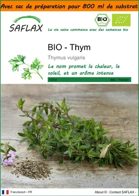 Image de SAFLAX Garden in the bag -- Thym - 800 graines - Thymus