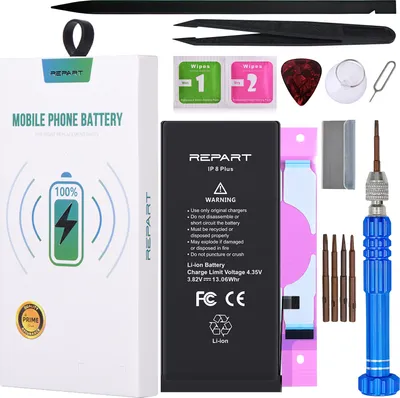 Image de TRADEBIT Batterie de remplacement compatible avec Apple iPhone 8 Plus - Li-Ion - 3420 mAh - Batterie de remplacement haute capacité