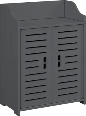 Obrázek produktu pro Koupelnová skříňka Trosa 62 x 45 x 25 cm Koupelnová nástěnná skříňka Úložná boční skříňka WPC tmavě šedá [en.casa]