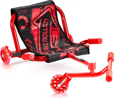 Produktbild von SucceBuy-Scooter zum Aufsitzen – 89 kg Tragkraft, Zickzack-Antrieb, für Kinder ab 10 Jahren, rot, driftet auf jeder harten Oberfläche, drinnen und draußen