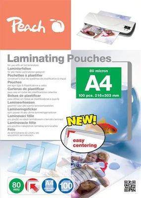Produktbild von Peach Laminierfolien A4 80 mic glänzend PP580-02 - 100 Stück