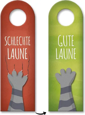 Produktbild von Schlechte Laune oder gute Laune Türhänger mit Pfote Motiv Katze Kater böse lieb