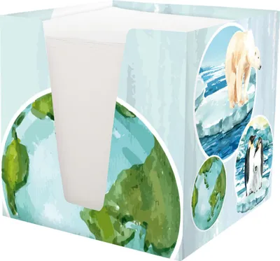 Produktbild von Notizklotz World - 900 Blatt 70 g/qm weiß 92 x 92 x 92 mm. Packung mit 6 Stück