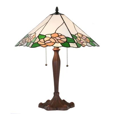 Obrázok produktu pre Clayre & Eef 5LL-1213 Stolná lampa Tiffany 44x61x64 cm E27-max 2x60W biela - zelená