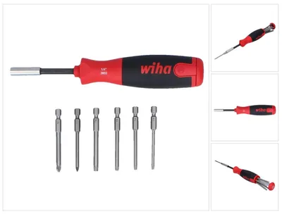 Zdjęcie produktu dla Wkrętak Wiha LiftUp z magazynkiem na 6 bitów 1/4" 70 mm magnetyczny ( 3803-01022 38590 )