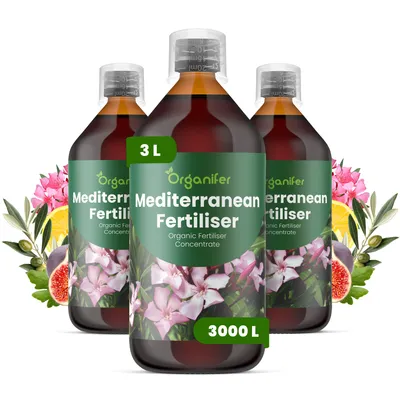 Zdjęcie produktu dla Śródziemnomorskie Rośliny Płynny Nawóz 3x1 L – 3-4-3 NPK – Do Śródziemnomorskie Rośliny – Organifer