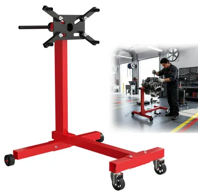 Obrázok produktu pre XMTECH Stojan na motor pre automobily z lakovanej ocele, nosnosť až 450 kg, robustný a odolný, vhodný do garáží a dielní