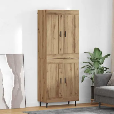 Zdjęcie produktu dla VidaXL Wysoka szafka, 2 sztuki, imitacja dębu Artisan, 69,5 x 34 x 180 cm, płyta wiórowa