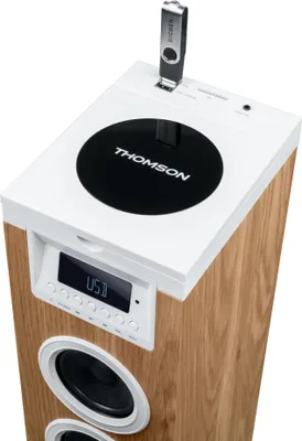 Immagine prodotto di Speaker Tower - THOMSON - Bluetooth/CD/USB/SD - White/Wood - 60W - FM Radio