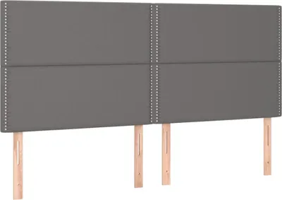 Produktbild von vidaXL Kopfteil Grau 200x5x118/128 cm Kunstleder