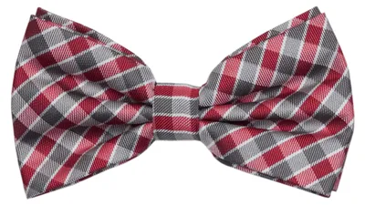 Produktbild von Fabio Farini - 1 Stück Herren Karomuster Fliegen - Männer Querbinder Vorgebunden Bowtie Rot/Grau/Weiß